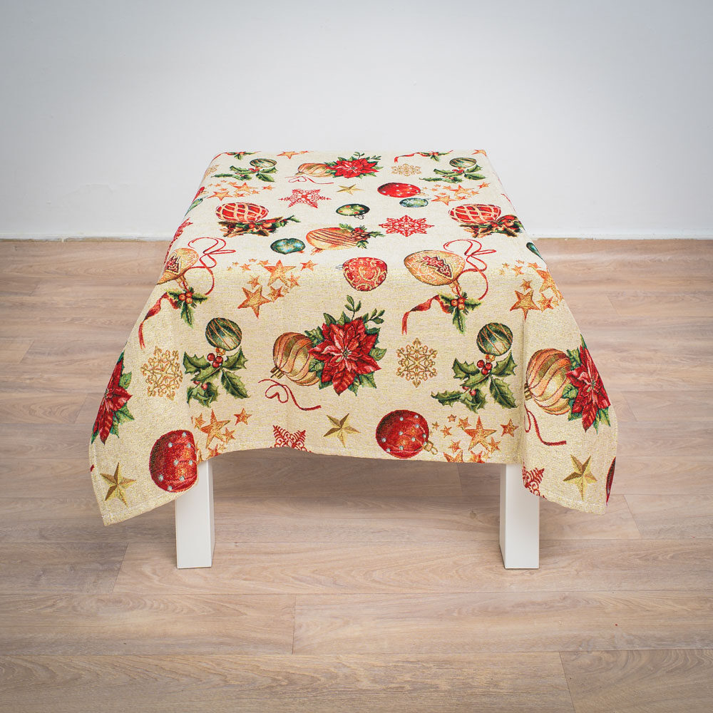 Χριστουγεννιάτικο Καρέ 90X90 Cotone Noel Μπεζ