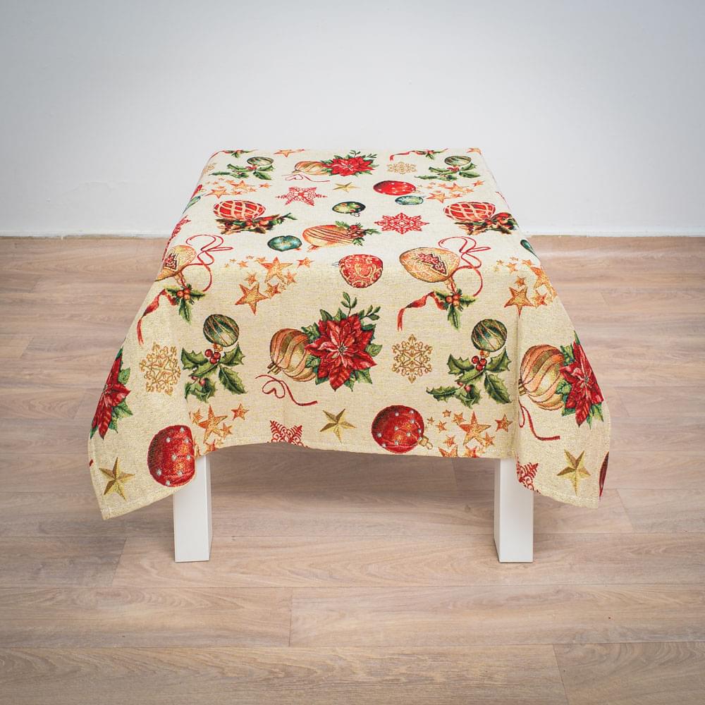 Χριστουγεννιάτικο Καρέ 90X90 Cotone Noel Μπεζ