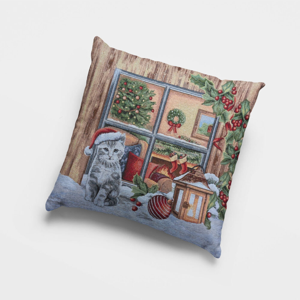 Χριστουγεννιάτικη Μαξιλαροθήκη 45Χ45 Cotone | Cat window