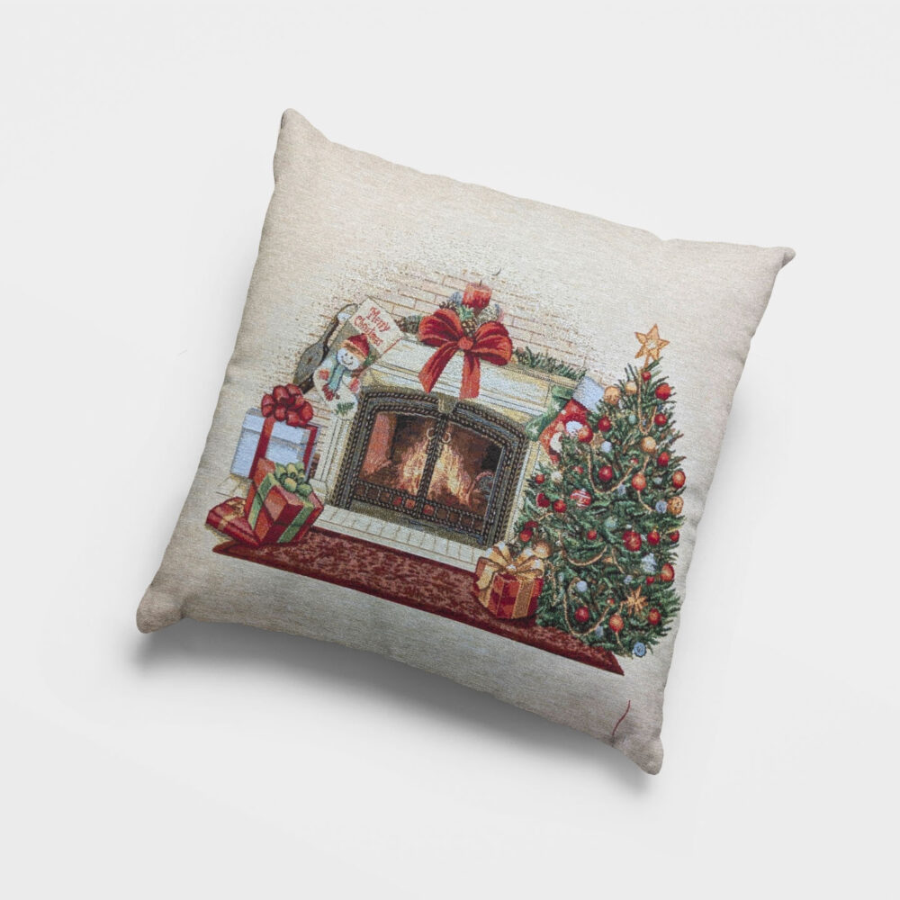 Χριστουγεννιάτικη Μαξιλαροθήκη 45Χ45 Cotone | Fireplace