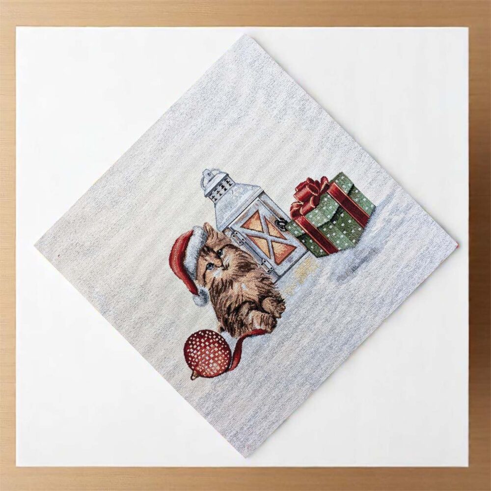 Χριστουγεννιάτικο Πετσετάκι 44x44 Cotone | Cat Candle